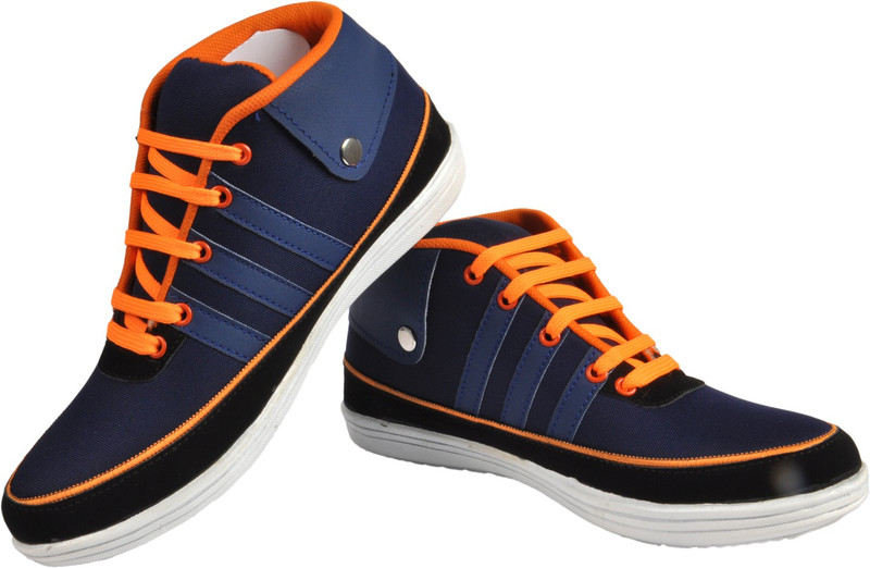 NY Eagle Blue Black Canvas Shoes For Men(Blue)