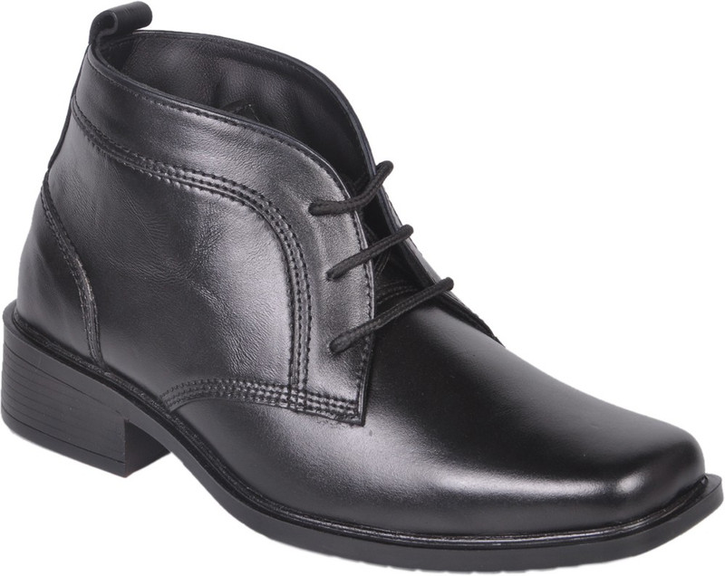 Knoos Leather Corporate Boots Casual Shoes For Men(Black)