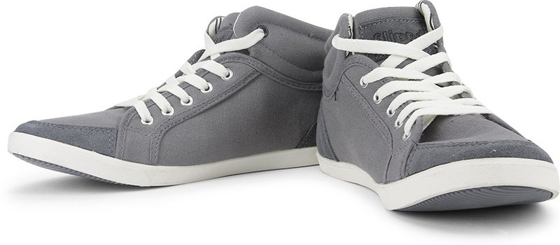 Flippd Canvas Mid Ankle Sneakers For Men(Grey)