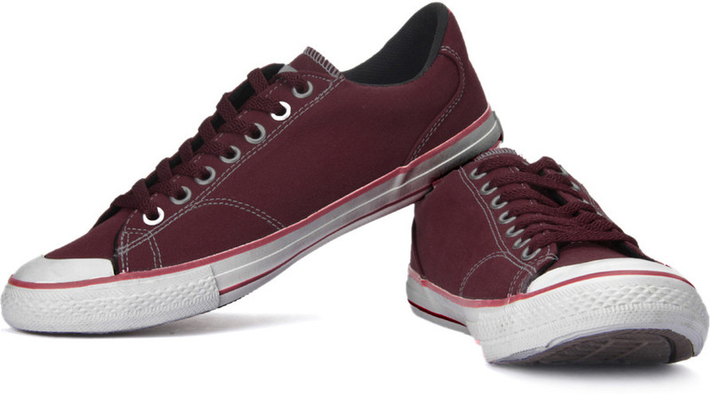Converse Canvas Shoes For Men(White, Maroon)