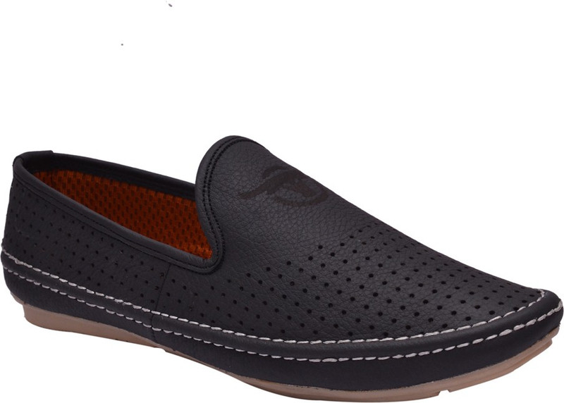 Fentacia Leather TPR Loafers For Men(Black)