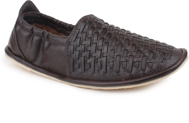 Shumael Elastic Collar Woven Slip-ons Mocassin For Men(Brown) Shumael Elastic Collar Woven Slip-ons Mocassin For Men(Brown)