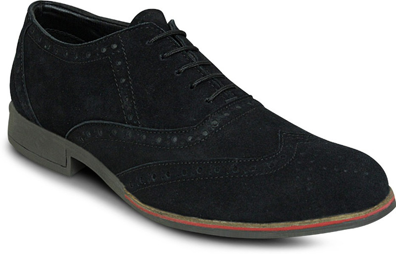 Get Glamr Designer Suede Brogues Corporate Casuals For Men(Black) RS.2499 (68.00% Off) - Flipkart