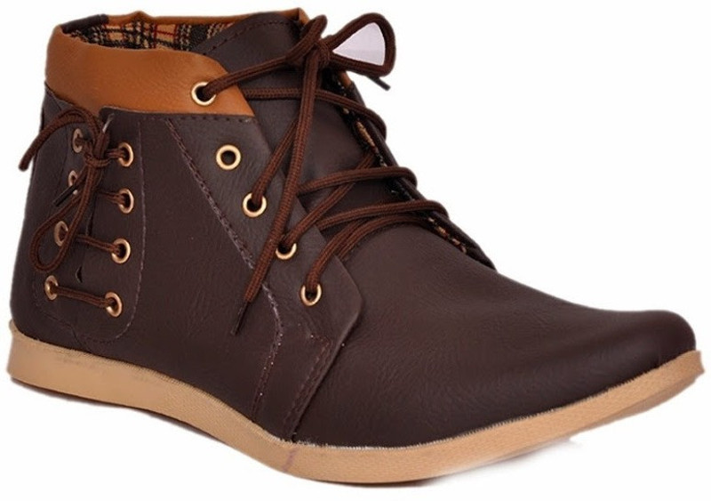 Footista Side Lace Boots For Men(Brown)