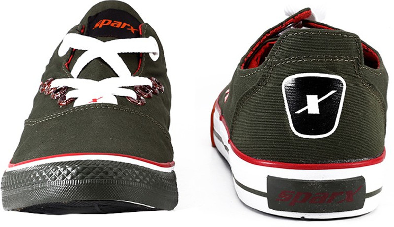 Sparx Stylish Olive Red Canvas Shoes For Men(Red, Olive)