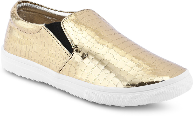 Get Glamr JULIE SLIP ONS Sneakers For Women(Gold)
