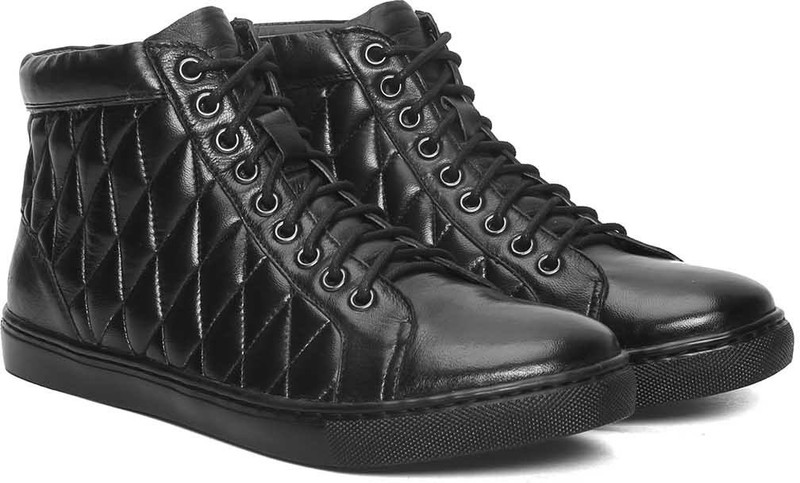 Bare Skin Leather Sneaker For Men Sneakers For Men(Black)