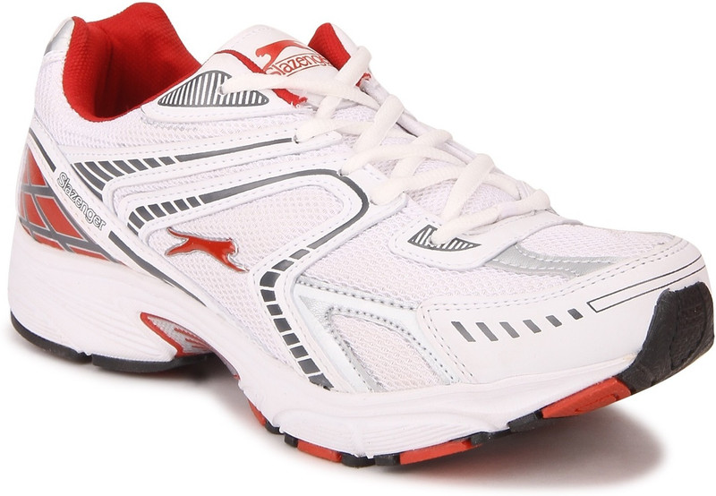 Slazenger Moscow White/Red Running Shoes For Men(White)