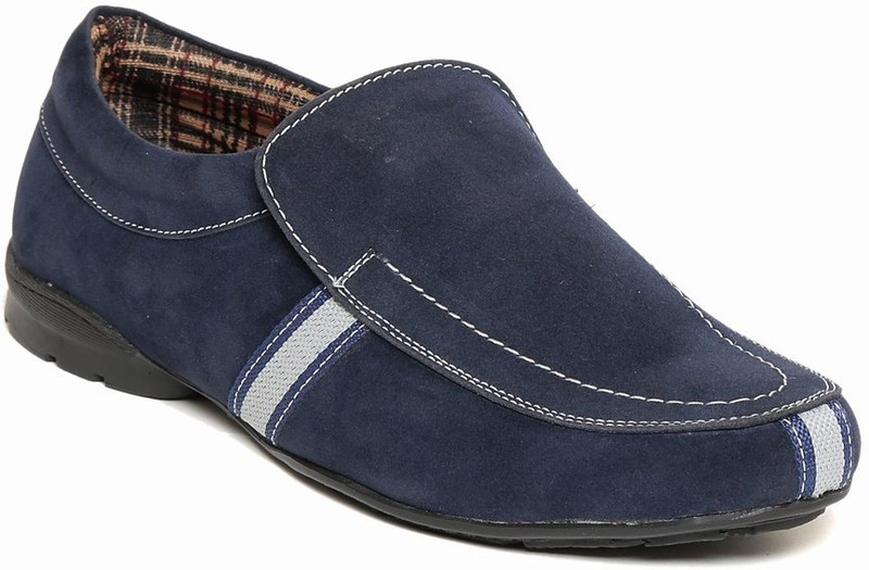 Zapatoz zapatoz mens mustang slip on sneaker Loafers For Men(Blue)