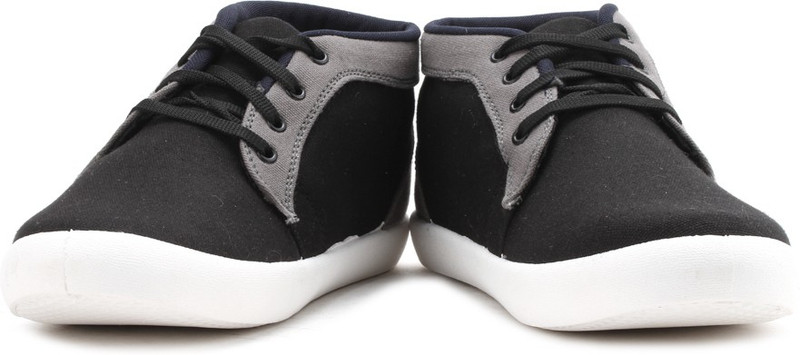 Globalite Vintex High Ankle Sneakers For Men(Black, Grey) Globalite Vintex High Ankle Sneakers For Men(Black, Grey)