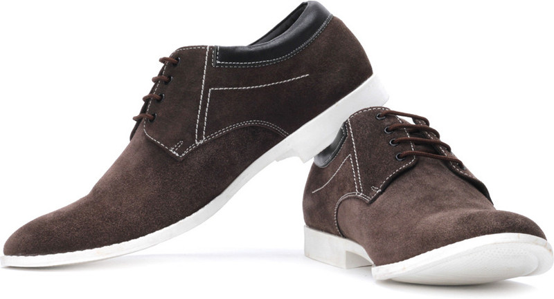 San Frissco Corporate Casuals For Men(White, Brown)