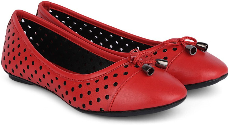 Chemistry Laser Cut Ballerinas For Women(Red)