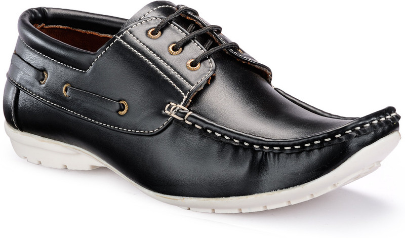 Juan David W-1-BLACK Boat Shoes For Men(Black) Juan David W-1-BLACK Boat Shoes For Men(Black)