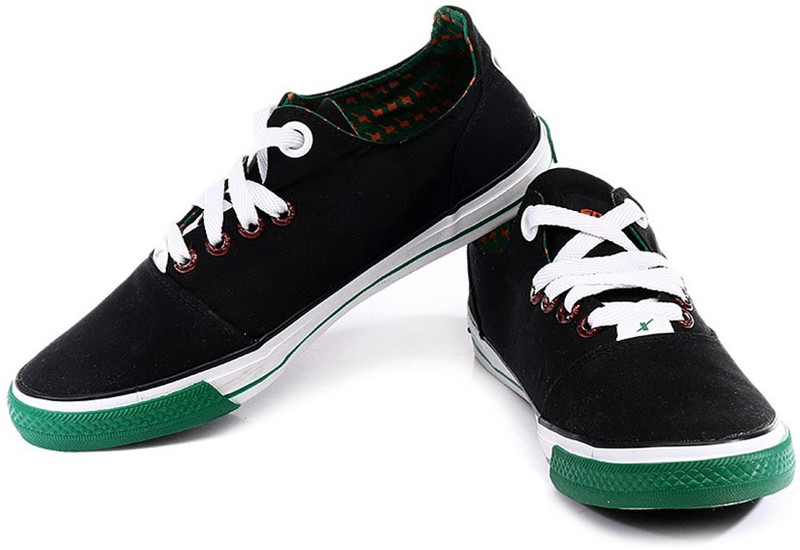 Sparx Trendy Black Green Canvas Shoes For Men(Green, Black)