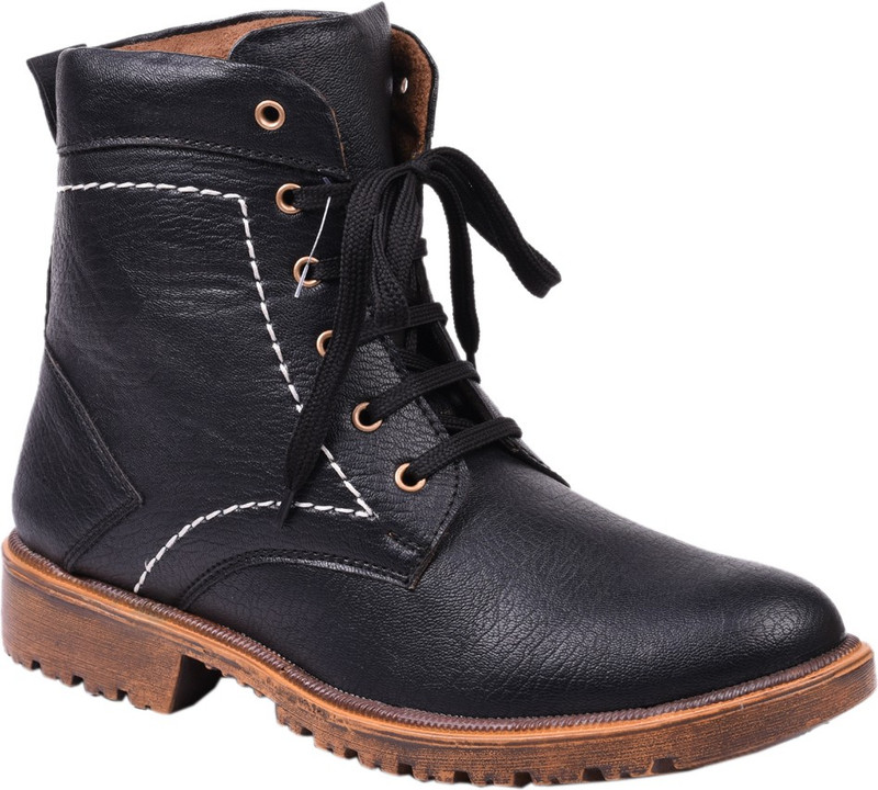 Knoos Biker Boots For Men(Black)