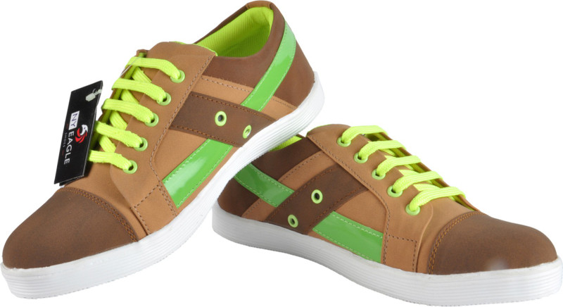 NY Eagle Brown Canvas Shoes For Men(Brown)