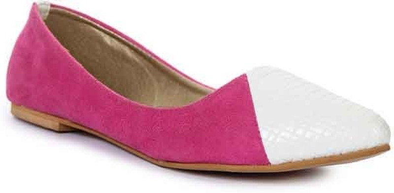 Gnist Half colored Bellies For Women(White, Pink)