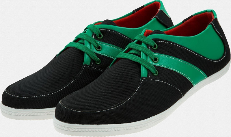 Zapatoz Black Voguish Casual Shoes For Men(Green, Black)