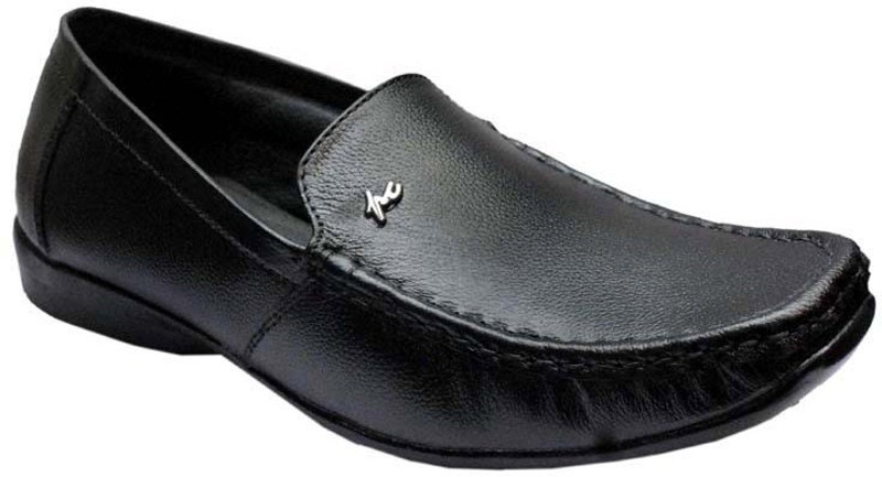 Footoes Leather Slip On For Men(Black)