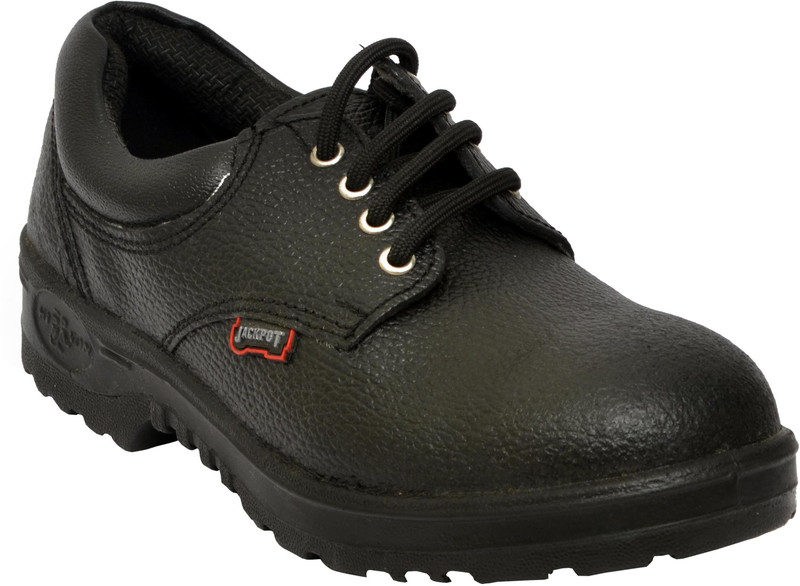 Hillson Jackpot Leather Safety Shoe Casuals For Men(Black) Hillson Jackpot Leather Safety Shoe Casuals For Men(Black)