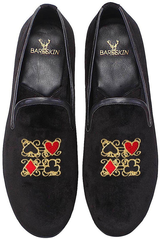 Bare Skin Velvet Slip-On Casual Shoes For Men(Black)