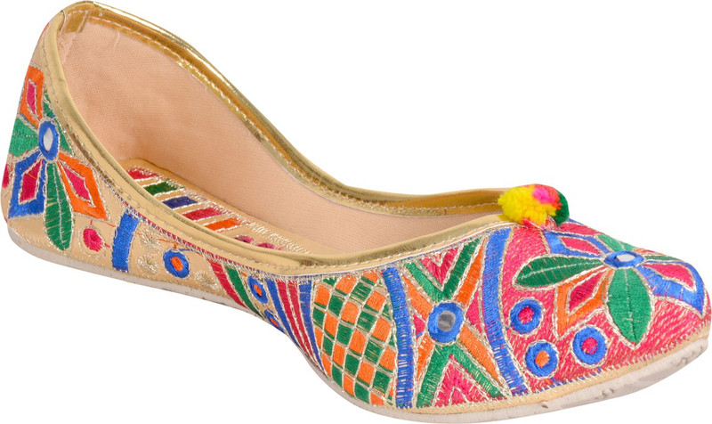 Panahi Synthetic Casual cum Party wear Belly Shoes Ethnic Footwear Mojari Jutti For Women(Multicolor)