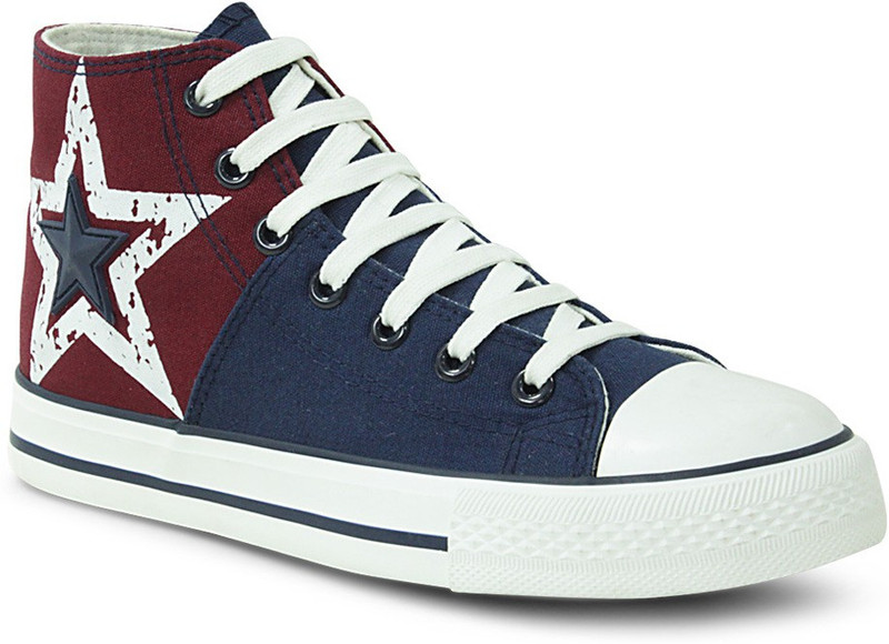 Get Glamr Designer Lace Ups Sneakers For Women(Blue)