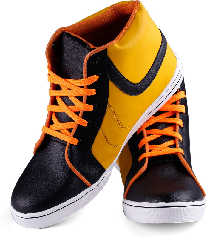 Shoefad Sneakers For Men(Black, Yellow)
