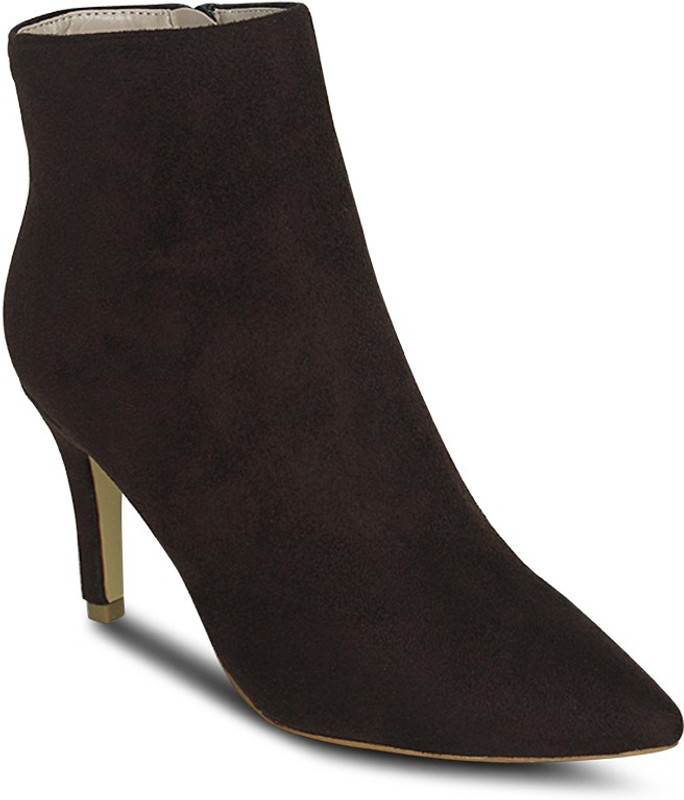 Get Glamr Pointed Zipper Boots For Women(Brown)