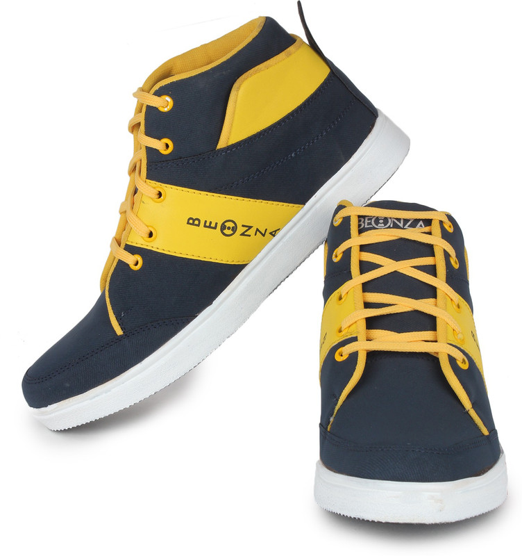 Beonza Casual Shoes For Men(Blue, Yellow)