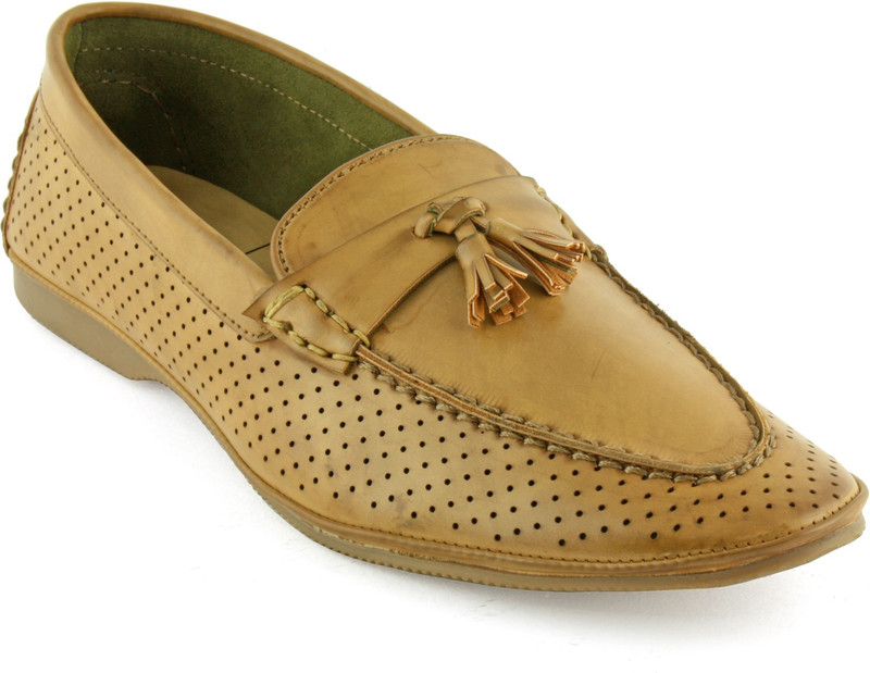 Devils Goose Freak Flag Tan Loafers For Men(Tan)