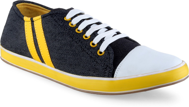 Firx Casual Shoes For Men(Black, Yellow)