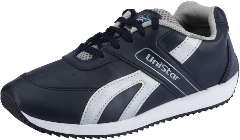Unistar 048 Synthetic Leather (Narrow Toe) Running Shoes For Men(Black)