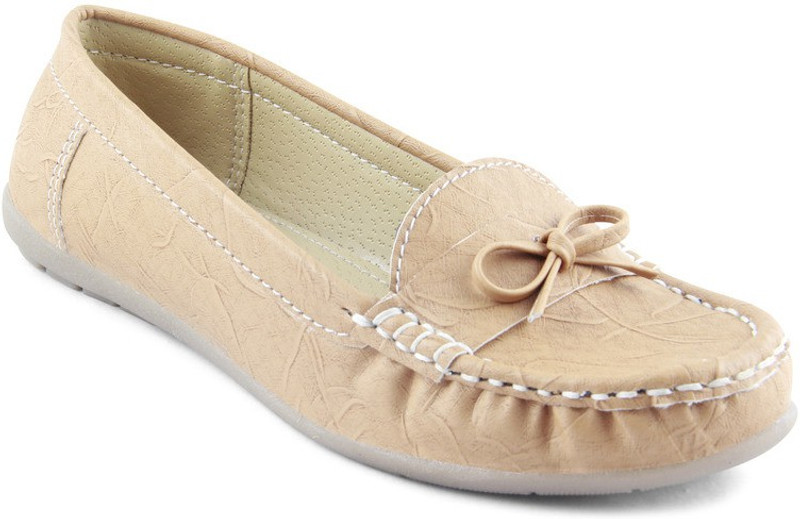 Pink Fever Loafers For Women(Beige)