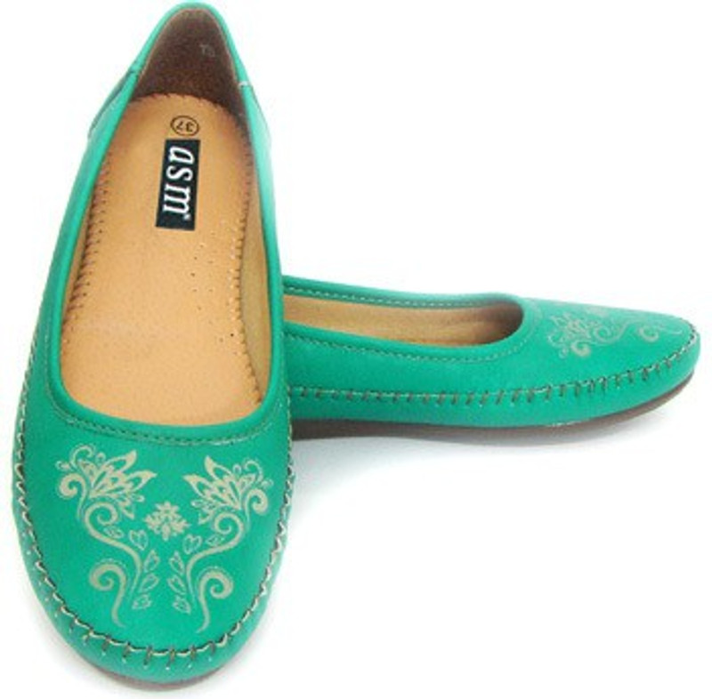 ASM Ultra Comfort Flower Ballerinas Bellies For Women(Green)