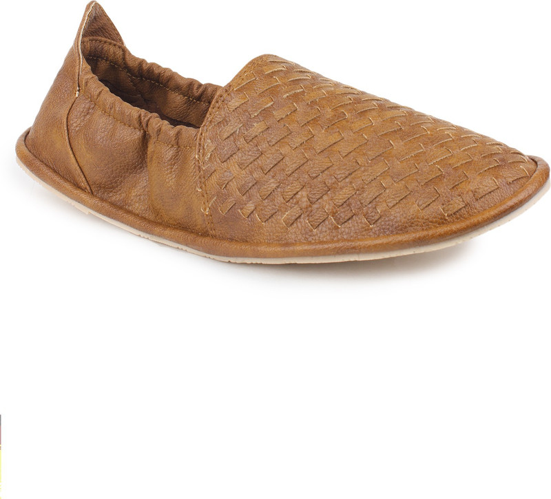 Shumael Elastic Collar Woven Slip-ons Mocassin For Men(Tan) Shumael Elastic Collar Woven Slip-ons Mocassin For Men(Tan)