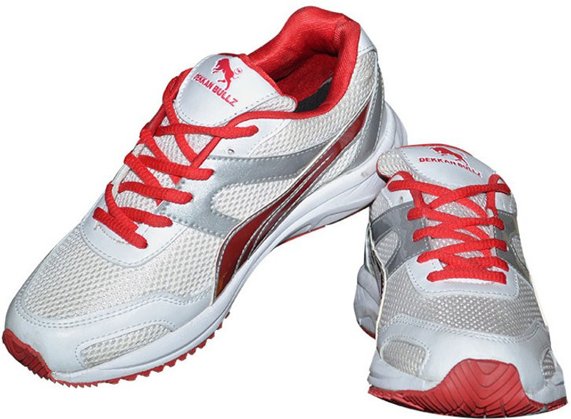 Dekkam Bullz D-75-WhtRd Running Shoes For Men(White)
