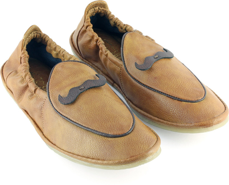 DeVEE Be a Men Mustache Custom Fit Tan Mojaris For Men(Tan)