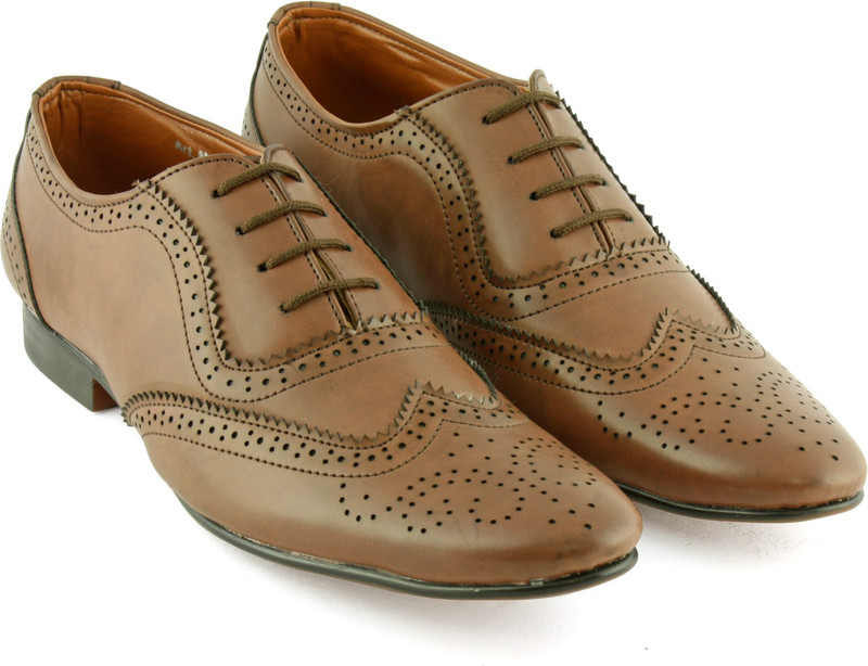 Chris Brown  Old Irish Wingtip Brown Lace Up For Men(Brown)