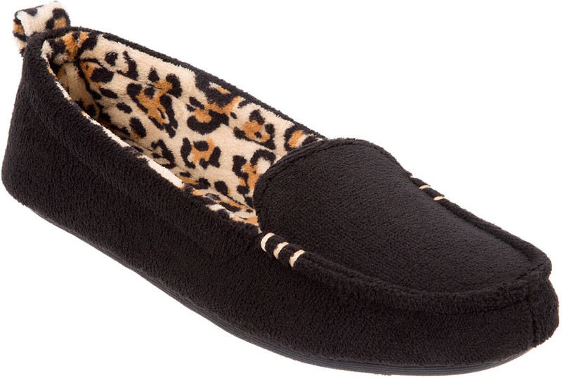 Dearfoams Soft Casual Sneakers Loafers Shoes Black Mocassin For Women(Black)