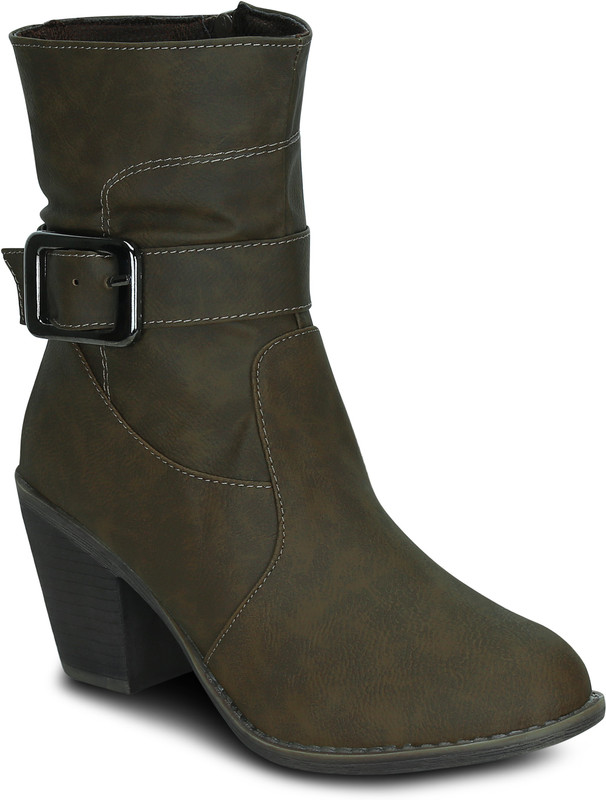 Get Glamr AGATE Boots For Women(Khaki) Get Glamr AGATE Boots For Women(Khaki)