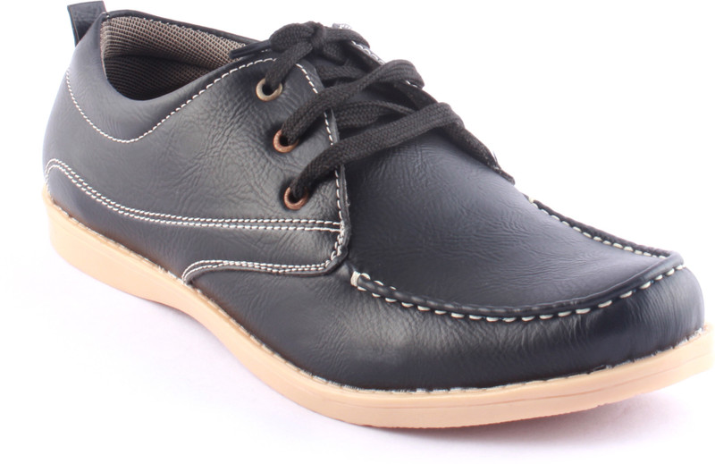 Zapatoz Black Smart Corporate Casuals For Men(Black)
