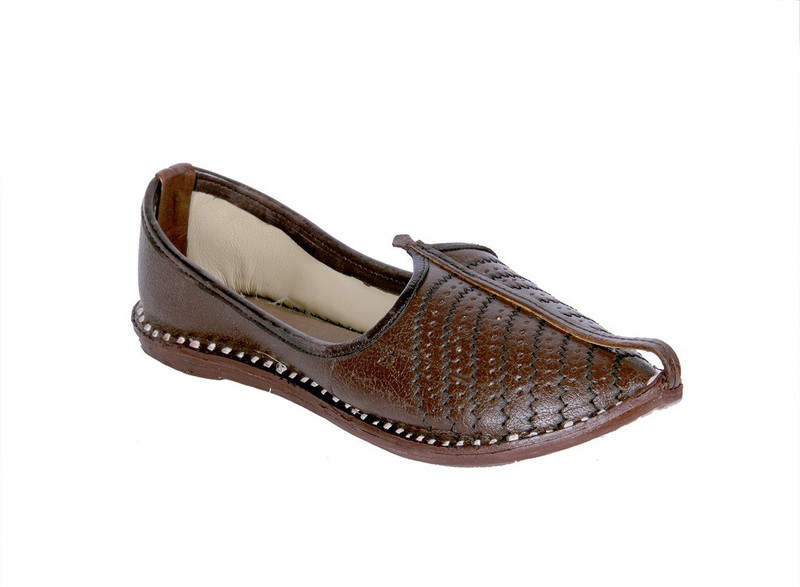 Panahi Coffee 100% Genuine Leather Rajasthani Slip On Mojaris Casuals For Men(Brown)