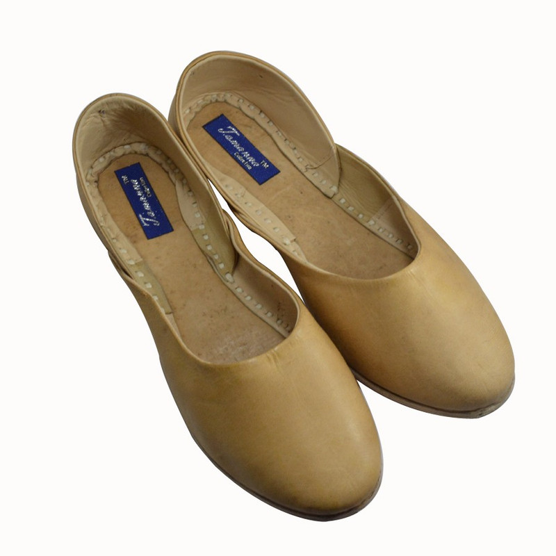Tamanna Half-cut Leather Bellies For Women(Natural)
