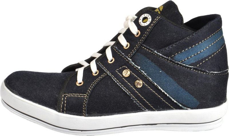 NY Eagle Blue Ankle Canvas Shoes For Men(Blue)