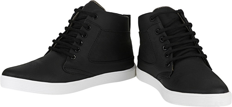 Stylon Laced Boots For Men(White, Black)