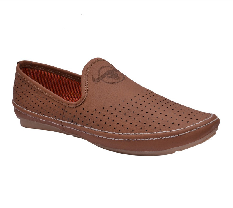 Fentacia Leather TPR Loafers For Men(Tan)