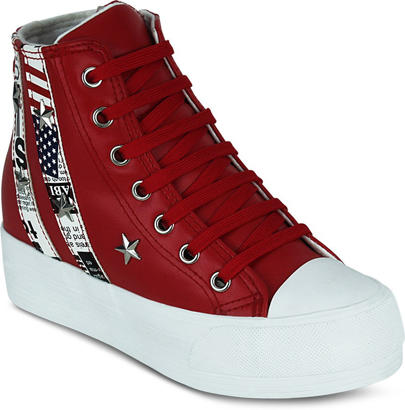 Get Glamr Rayashu Sneakers For Women(Red)