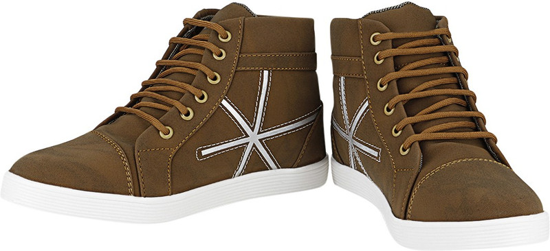 Stylon Charming Boots For Men(White, Brown)