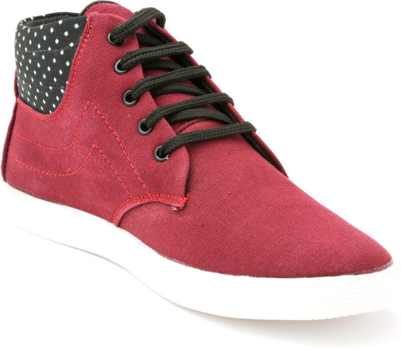 TheWhoop Mens High Ankle Maroon Casual Shoes Sneakers For Men(Maroon)